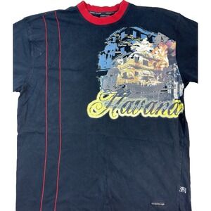 VTG Johnny Blaze Havana Graphic Print Method Man Black T-Shirt XL Y2K Retro